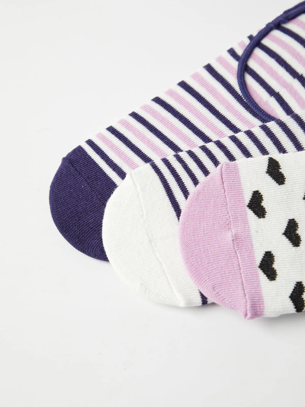 3-Pack Heart Stripe Print Socks sold by 89th & Madison product image thumbnail 3