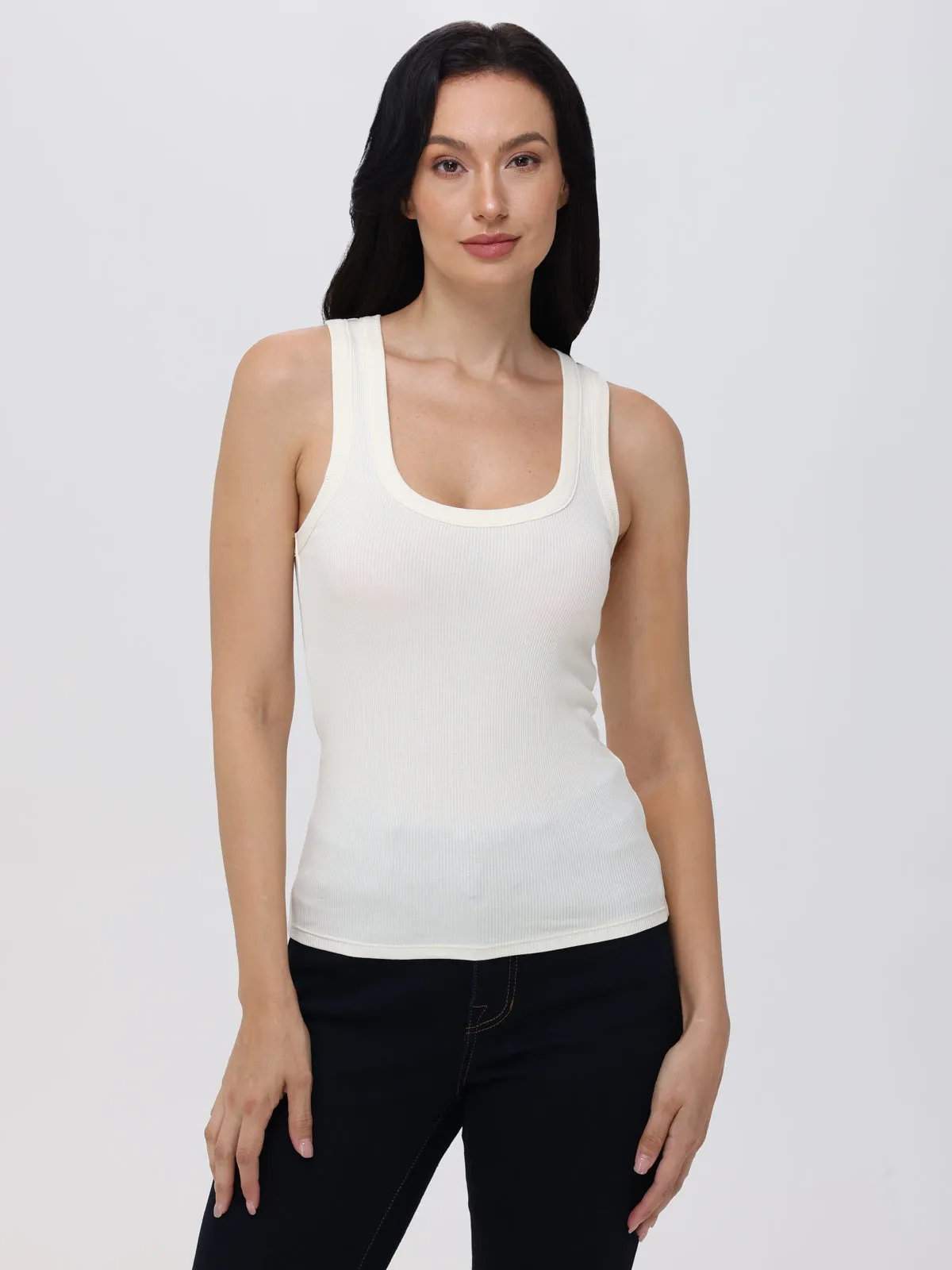 Rib Scoop Neck Tank Top sold by 89th & Madison