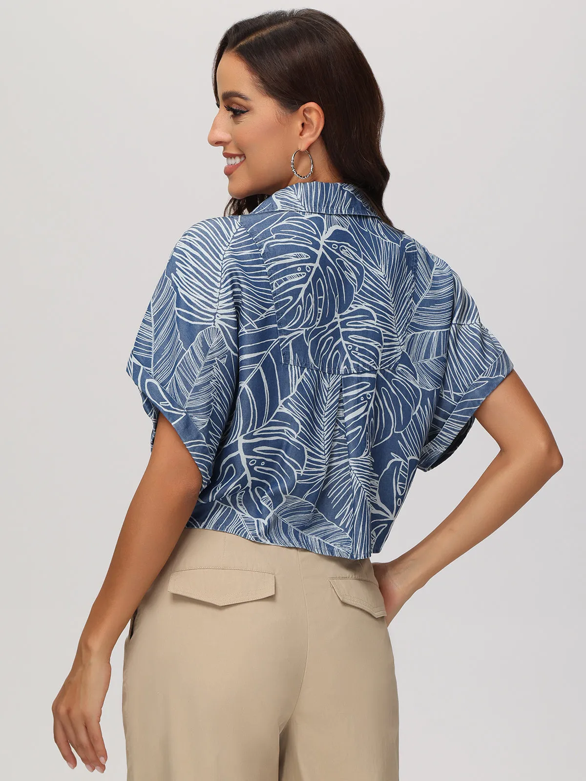 Tie Front Denim Blouse sold by 89th & Madison product image thumbnail 4