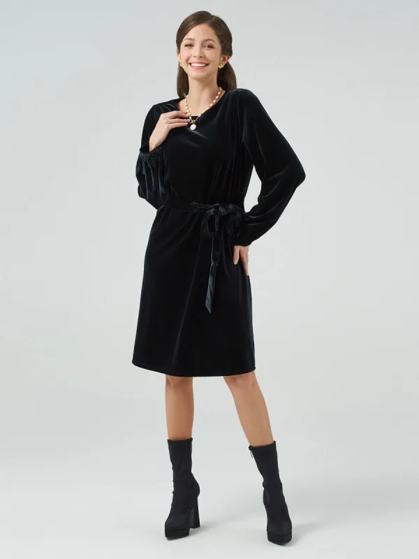 Tie Front Velour Dress sold by 89th & Madison