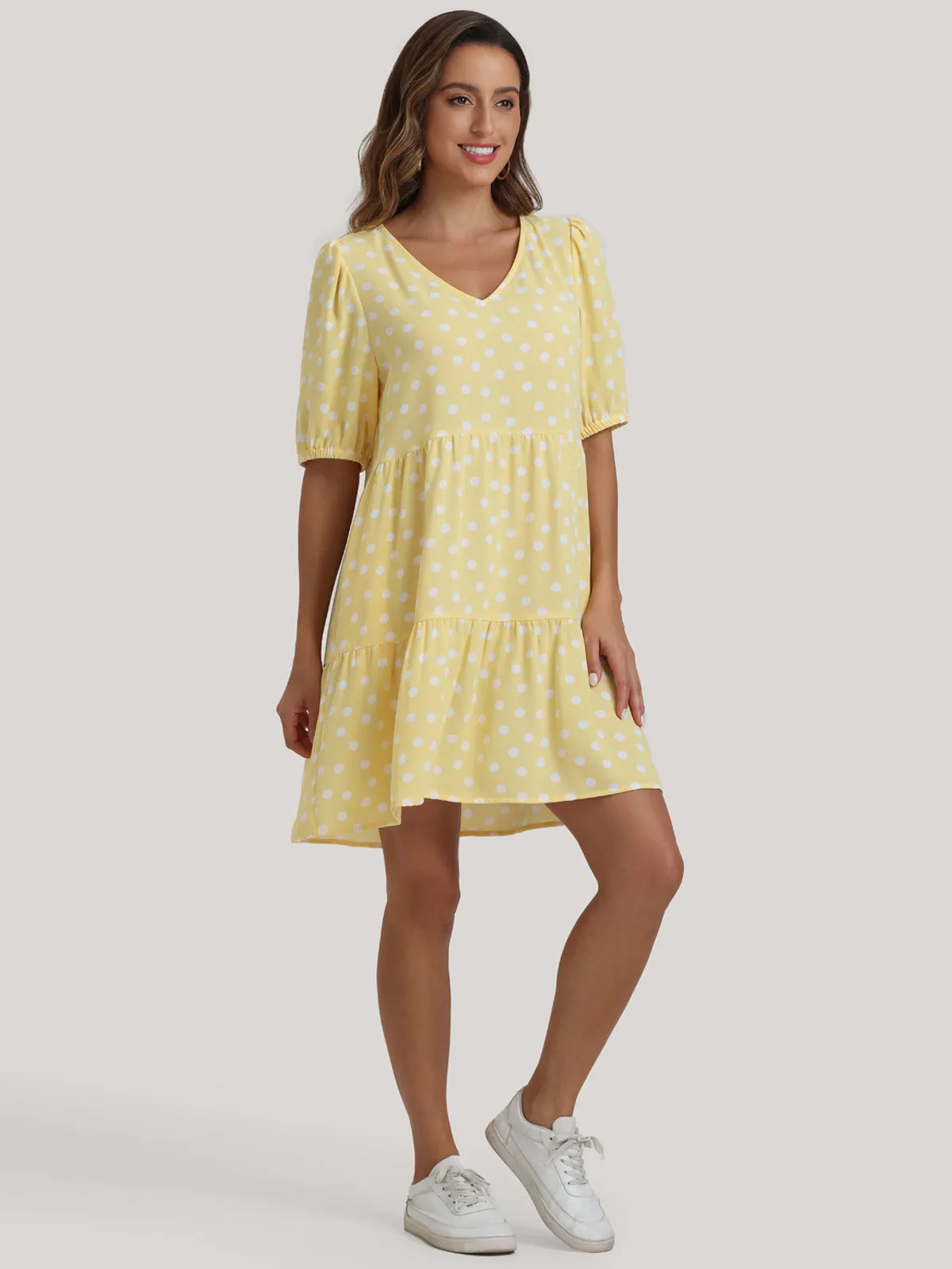 Polka Dot Puff Sleeve Dress sold by 89th & Madison product image thumbnail 4