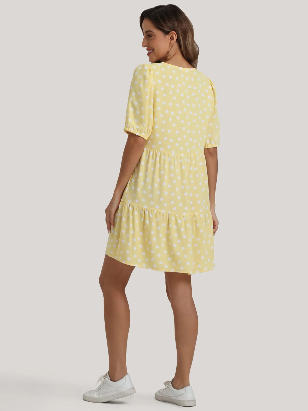 Polka Dot Puff Sleeve Dress sold by 89th & Madison product image thumbnail 3