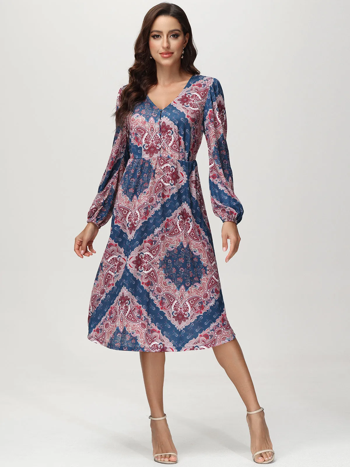 V-Neck Floral Midi Dress sold by 89th & Madison