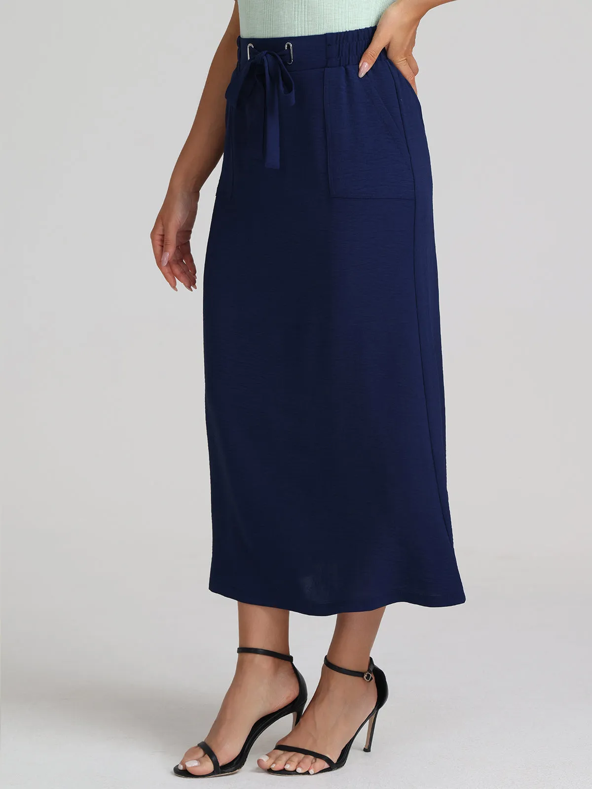 Tie Waist Midi Skirt sold by 89th & Madison product image thumbnail 4