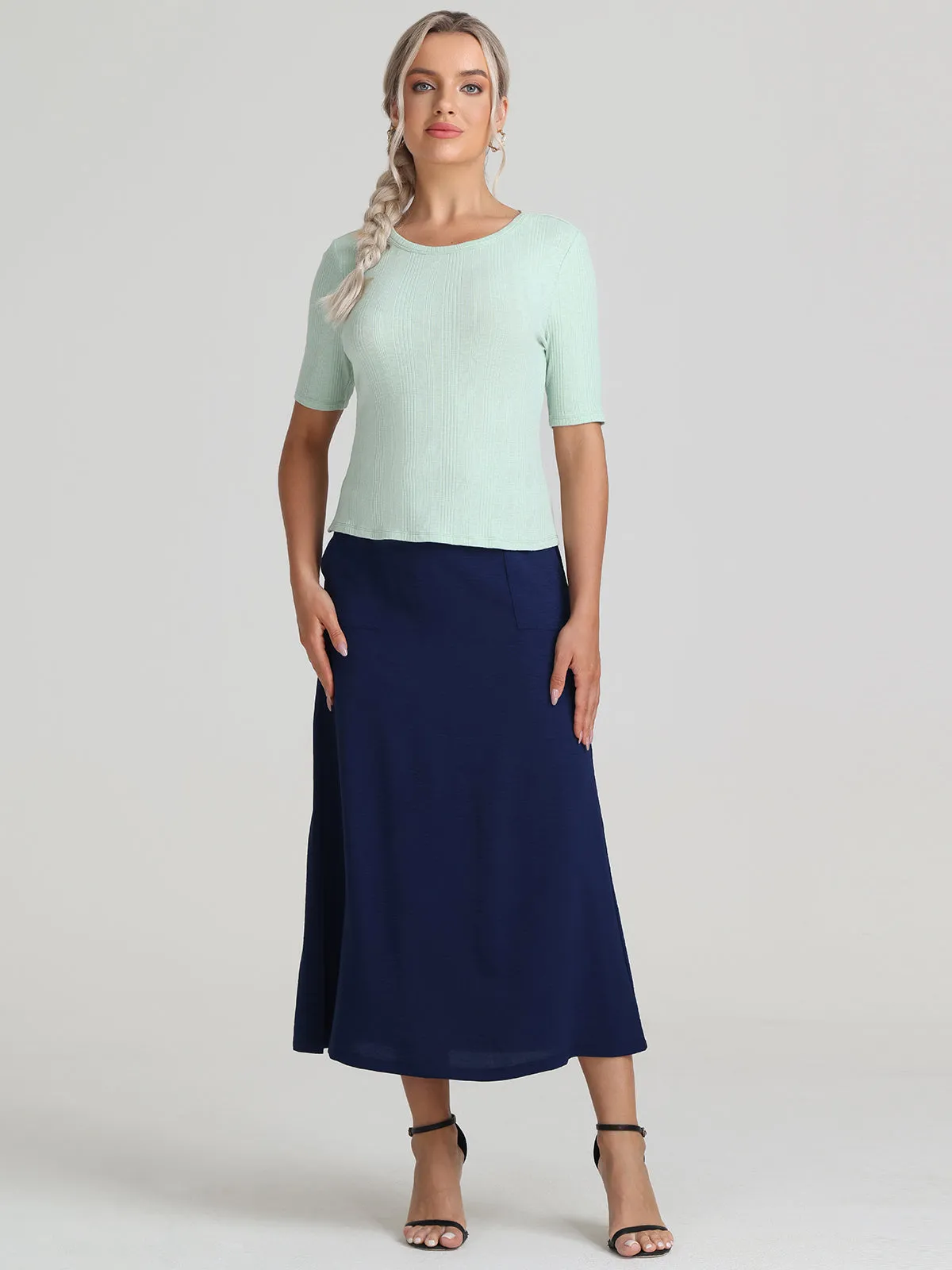 Tie Waist Midi Skirt sold by 89th & Madison