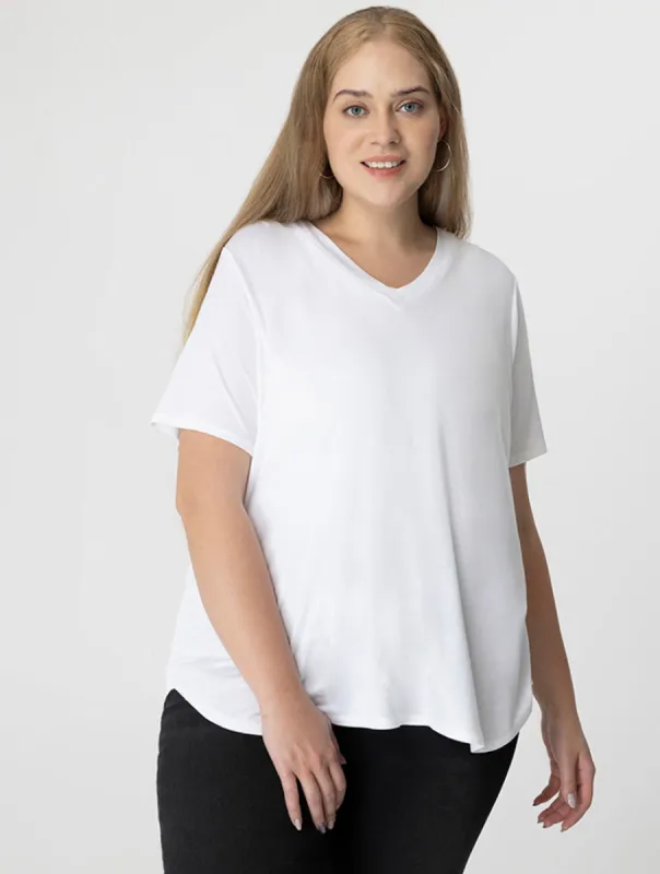 Short Sleeve V-Neck Tee sold by 89th & Madison