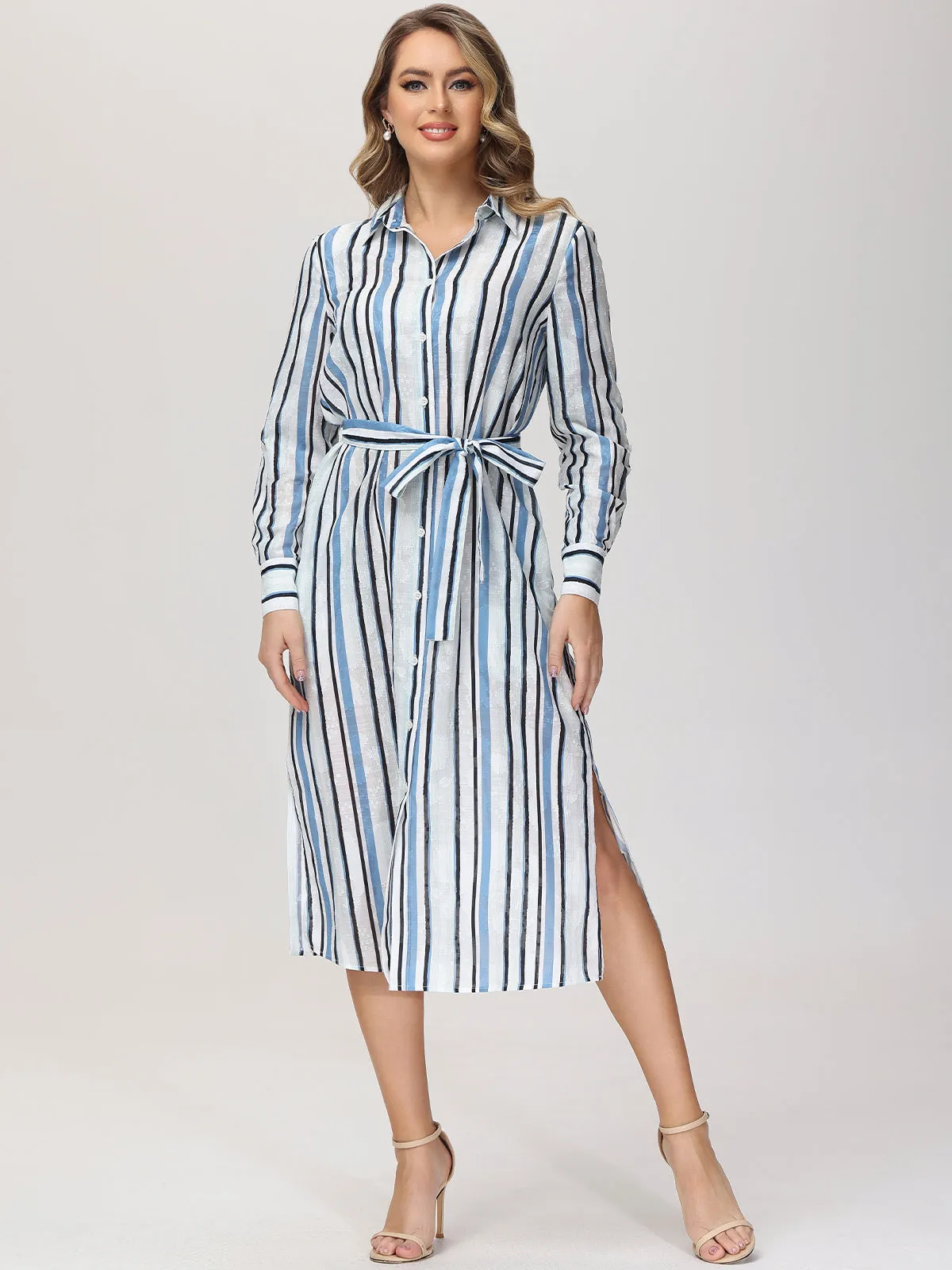 Stripe Belted Shirtdress sold by 89th & Madison