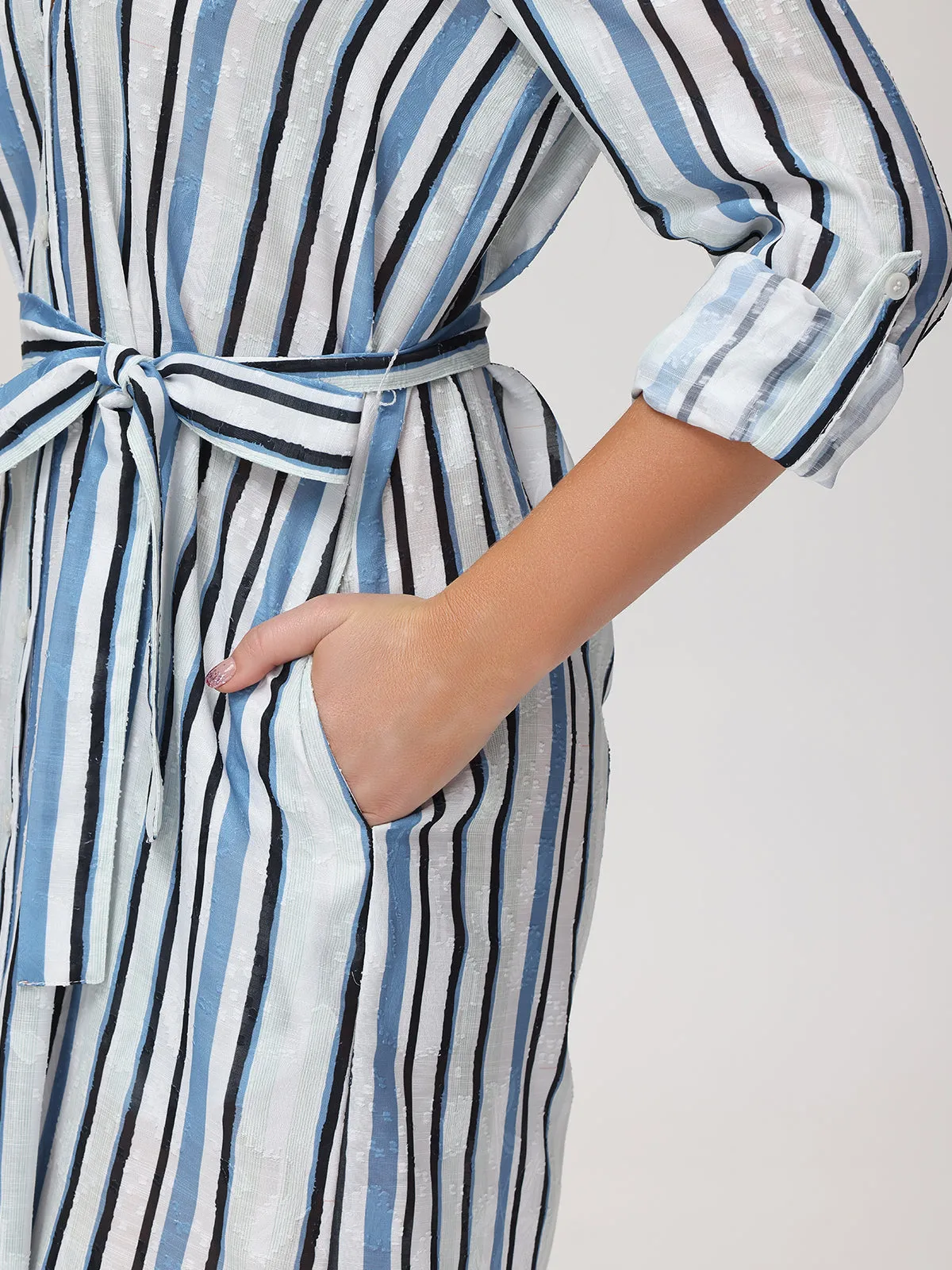 Stripe Belted Shirtdress sold by 89th & Madison product image thumbnail 4