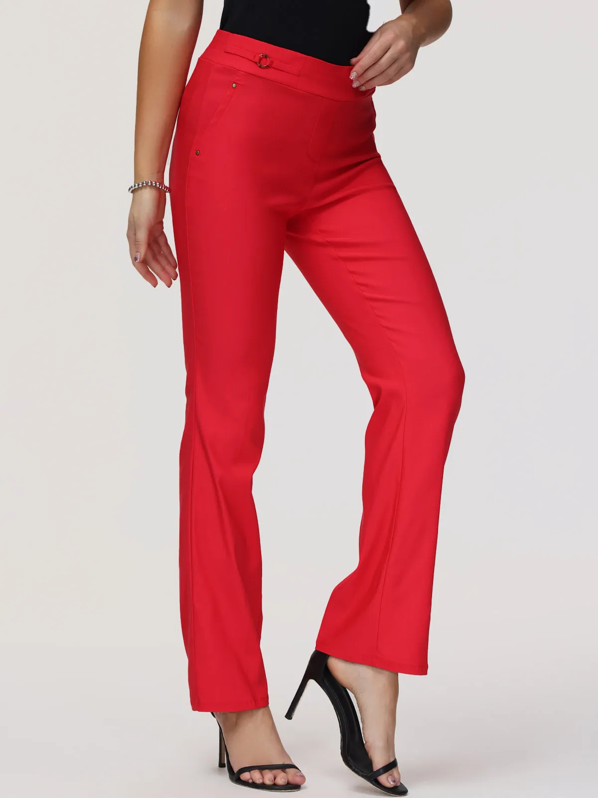 Mid-Rise Straight Leg Luxe Pull-On Pants sold by 89th & Madison product image thumbnail 2