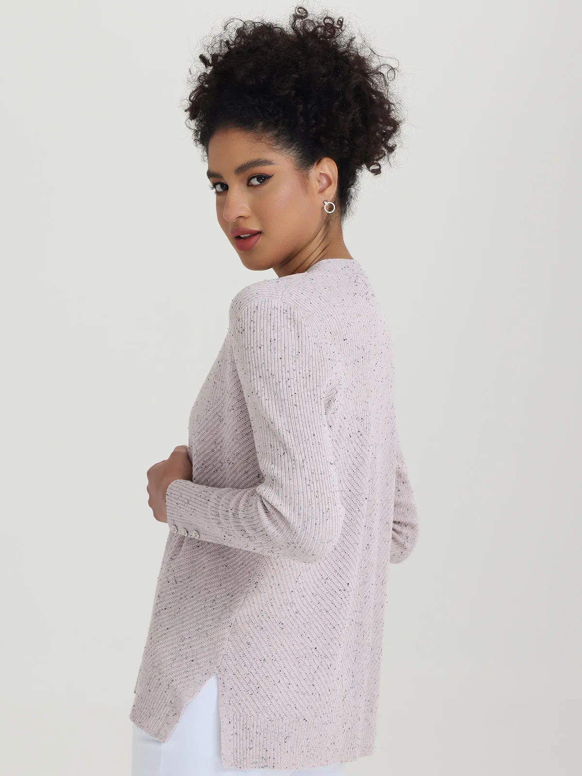 Fleck Rib Cardigan sold by 89th & Madison product image thumbnail 3