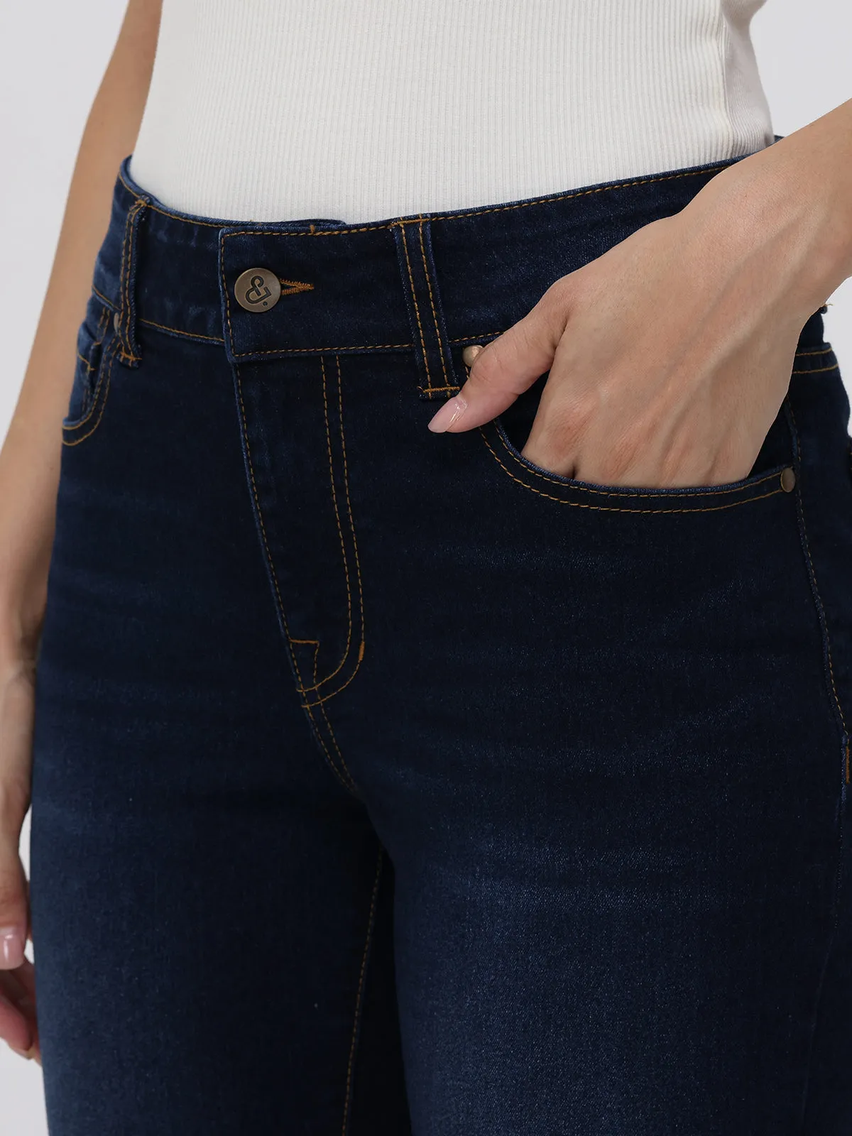 Kick Out Mid Rise Jean In Dark Wash sold by 89th & Madison product image thumbnail 4
