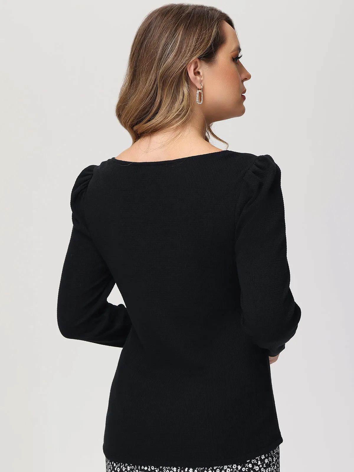 Puff Shoulder Knit Top sold by 89th & Madison product image thumbnail 4