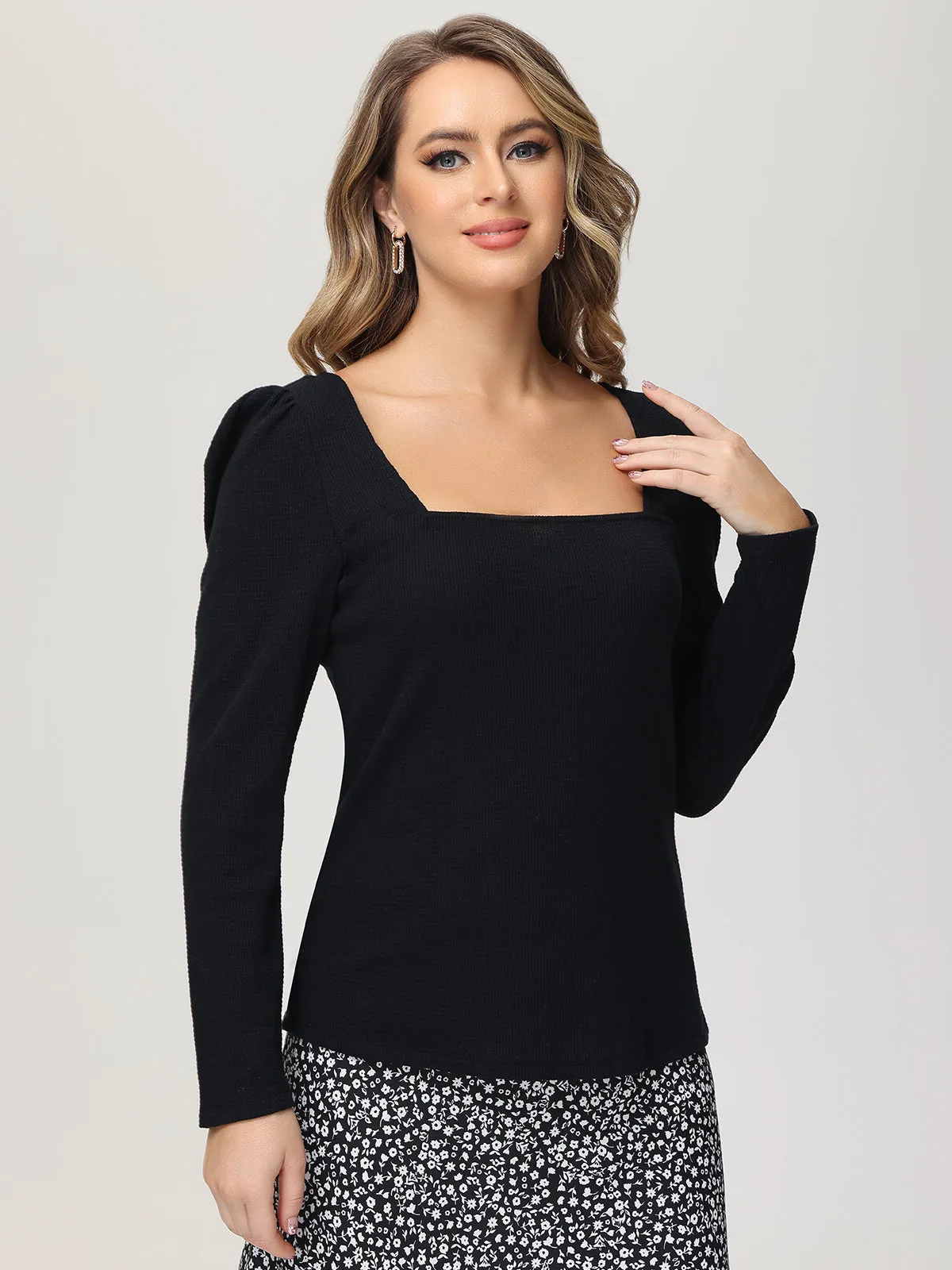 Puff Shoulder Knit Top sold by 89th & Madison product image thumbnail 2