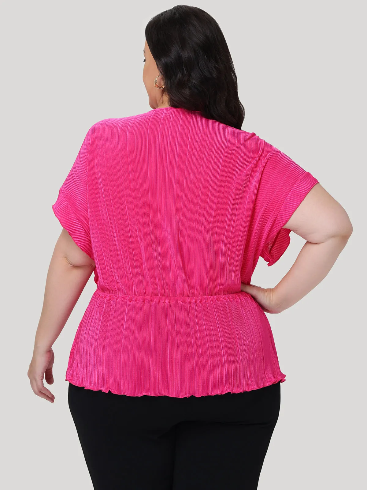 Plus Flutter Sleeve Wrap Top sold by 89th & Madison product image thumbnail 3