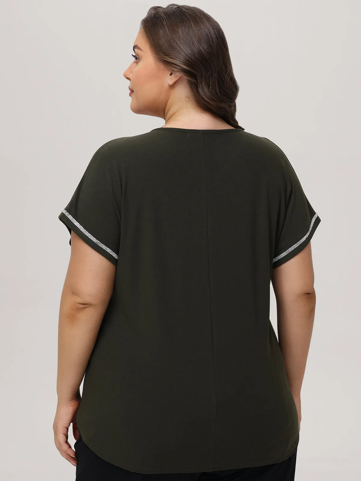 Plus Rhinestone Cut Out Dolman Cool Top sold by 89th & Madison product image thumbnail 2