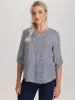 Stripe Print Notch Neck Blouse sold by 89th & Madison