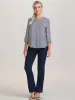 Stripe Print Notch Neck Blouse sold by 89th & Madison