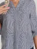 Stripe Print Notch Neck Blouse sold by 89th & Madison