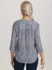 Stripe Print Notch Neck Blouse sold by 89th & Madison
