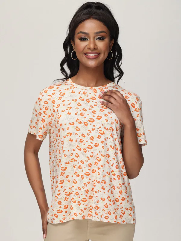 Leopard Crewneck Tee sold by 89th & Madison
