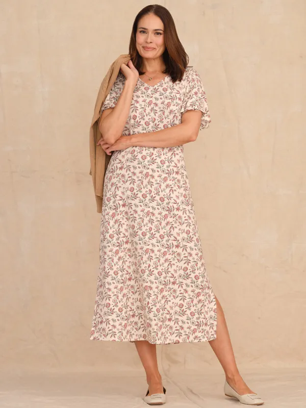 Floral Flutter Sleeve Maxi Dress sold by 89th & Madison