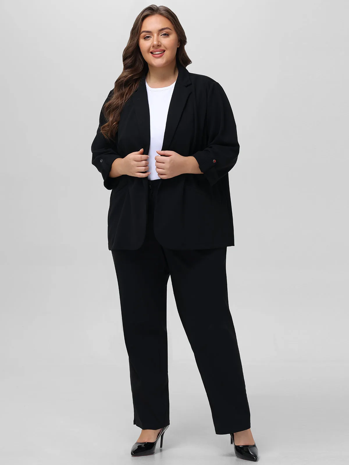 Plus Rolled Sleeve Blazer sold by 89th & Madison product image thumbnail 5