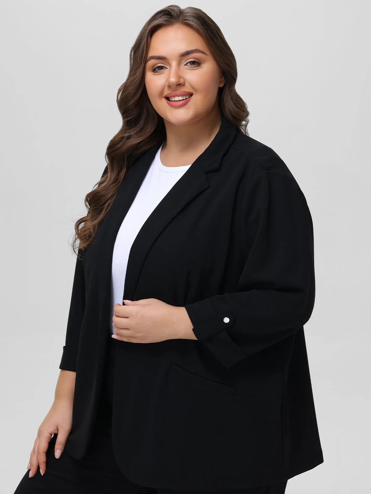 Plus Rolled Sleeve Blazer sold by 89th & Madison product image thumbnail 3