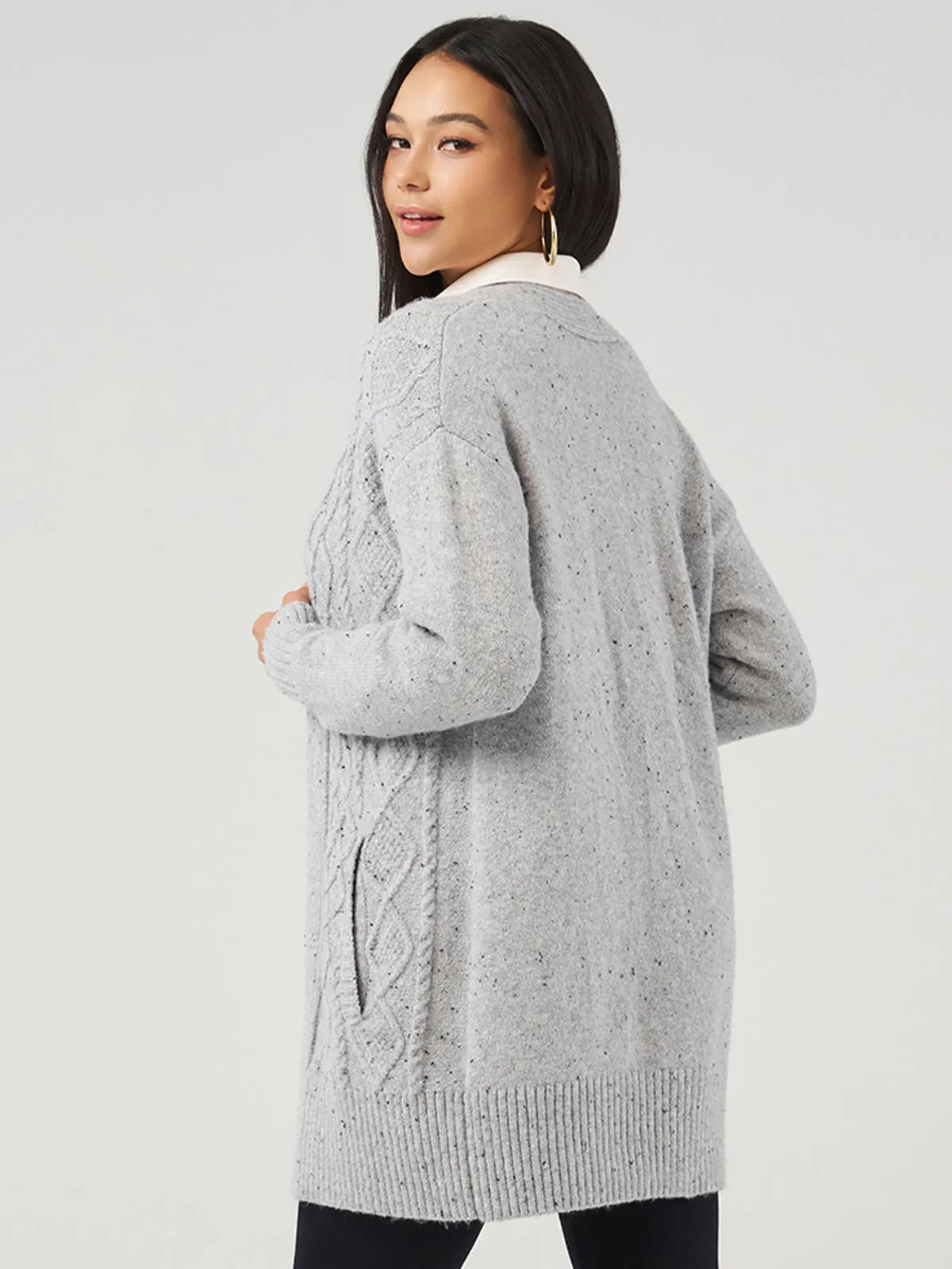 Mixed Cable Open Cardigan sold by 89th & Madison product image thumbnail 3