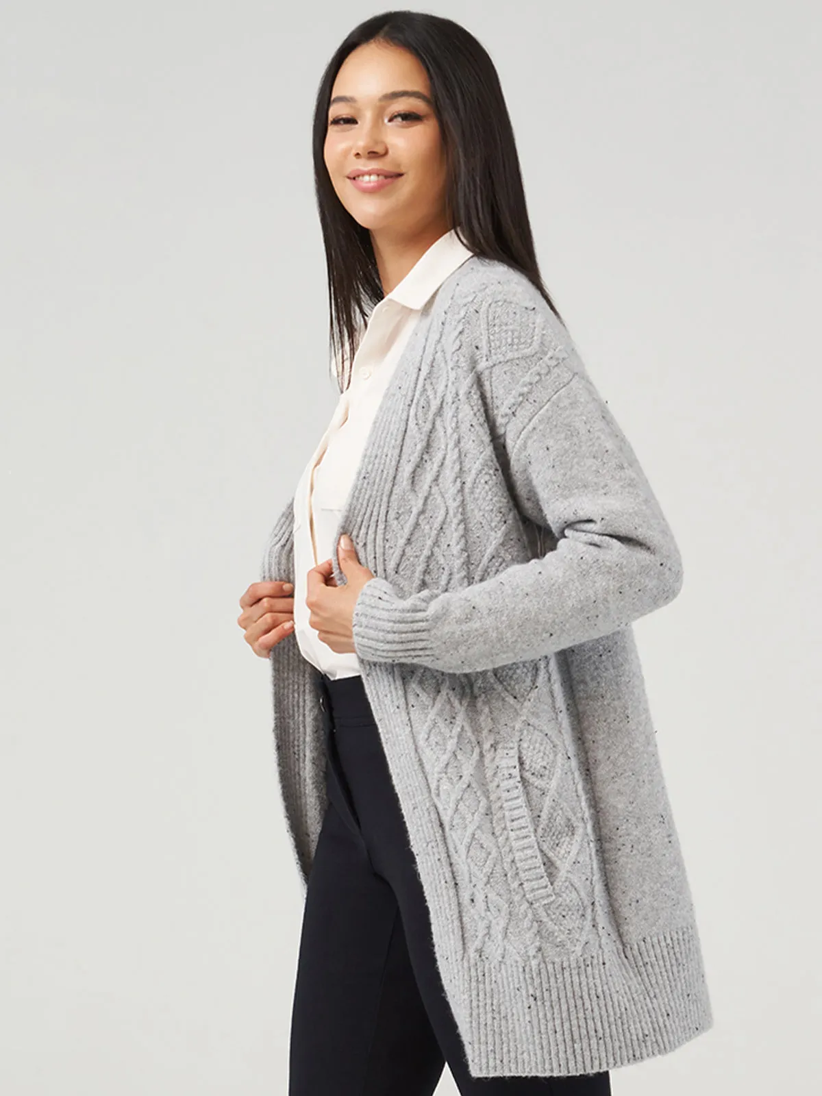Mixed Cable Open Cardigan sold by 89th & Madison product image thumbnail 2
