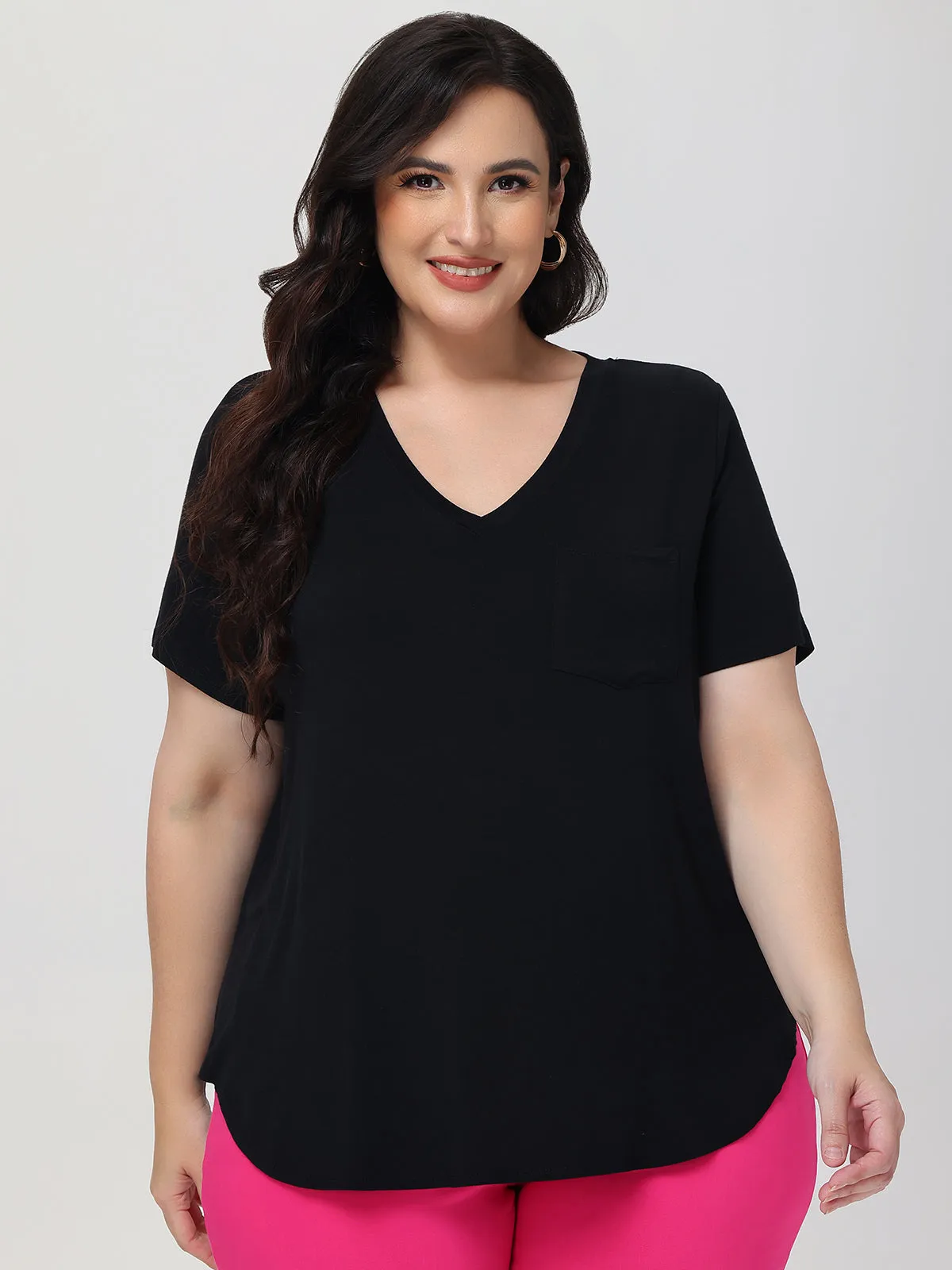 Plus V-Neck Pocket Tee sold by 89th & Madison product image thumbnail 5