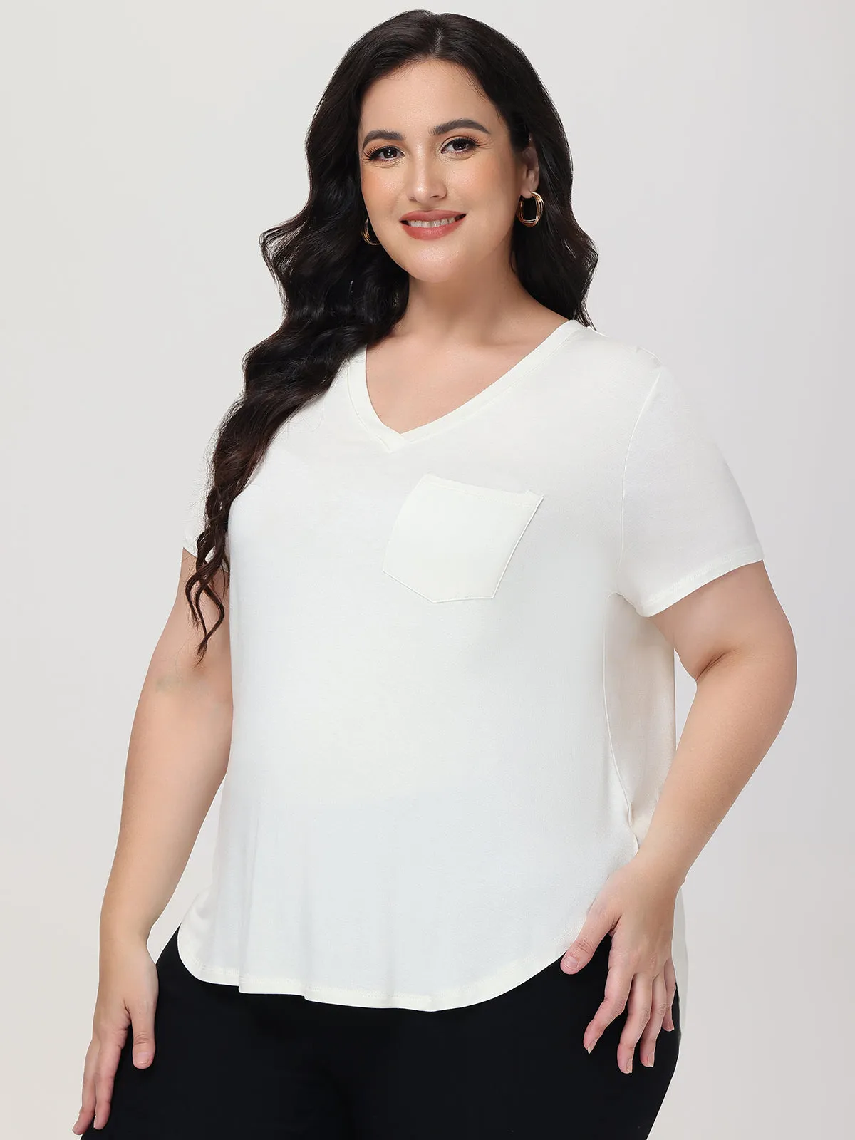 Plus V-Neck Pocket Tee sold by 89th & Madison