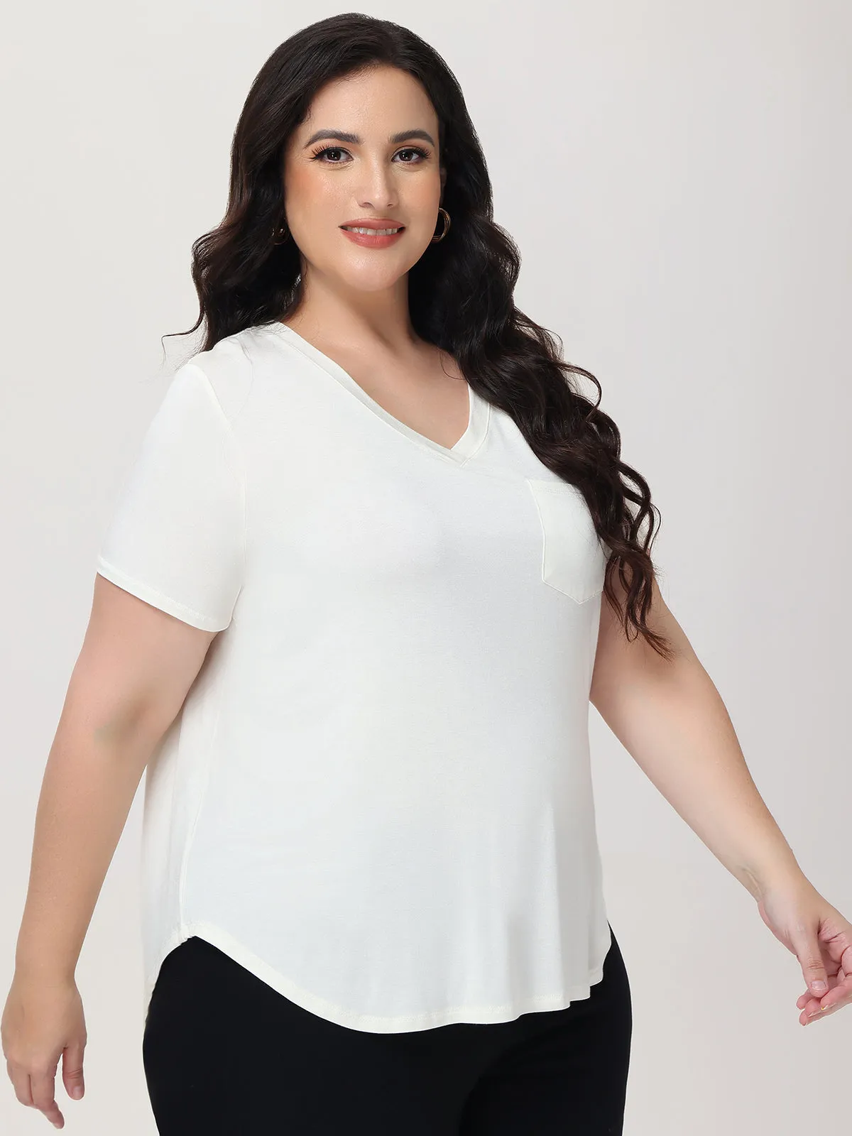 Plus V-Neck Pocket Tee sold by 89th & Madison product image thumbnail 4