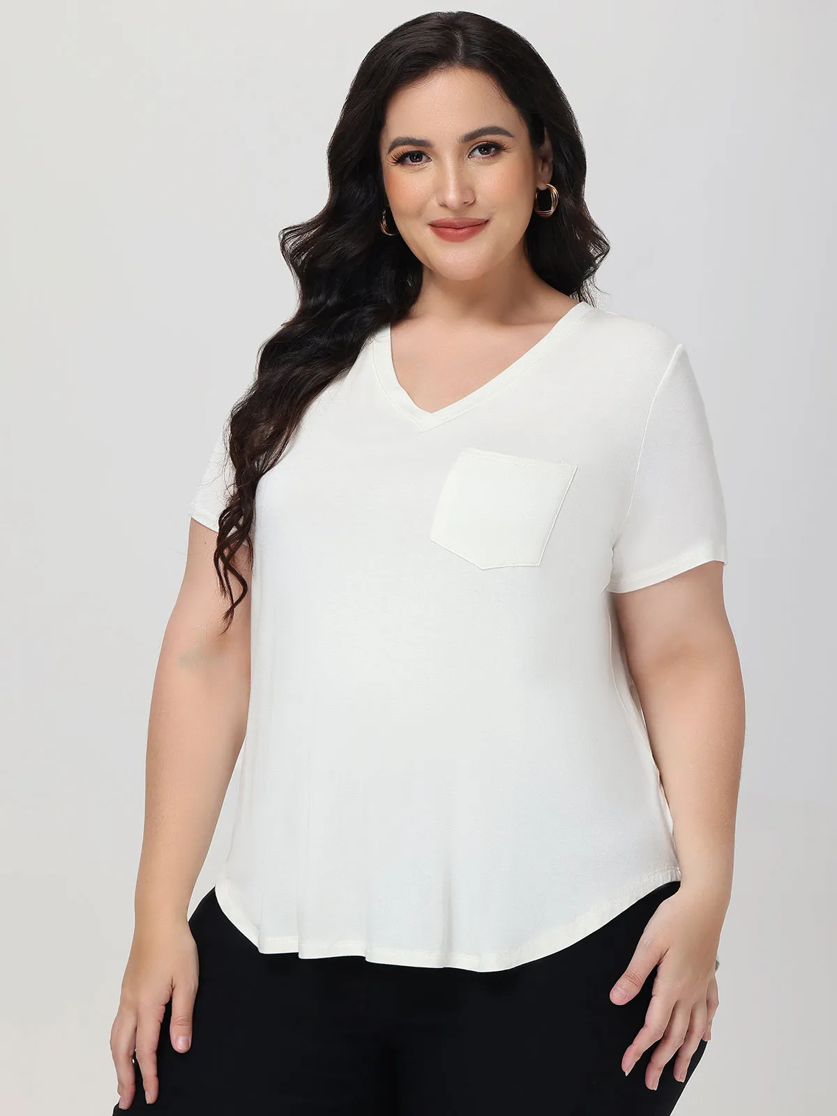 Plus V-Neck Pocket Tee sold by 89th & Madison product image thumbnail 2