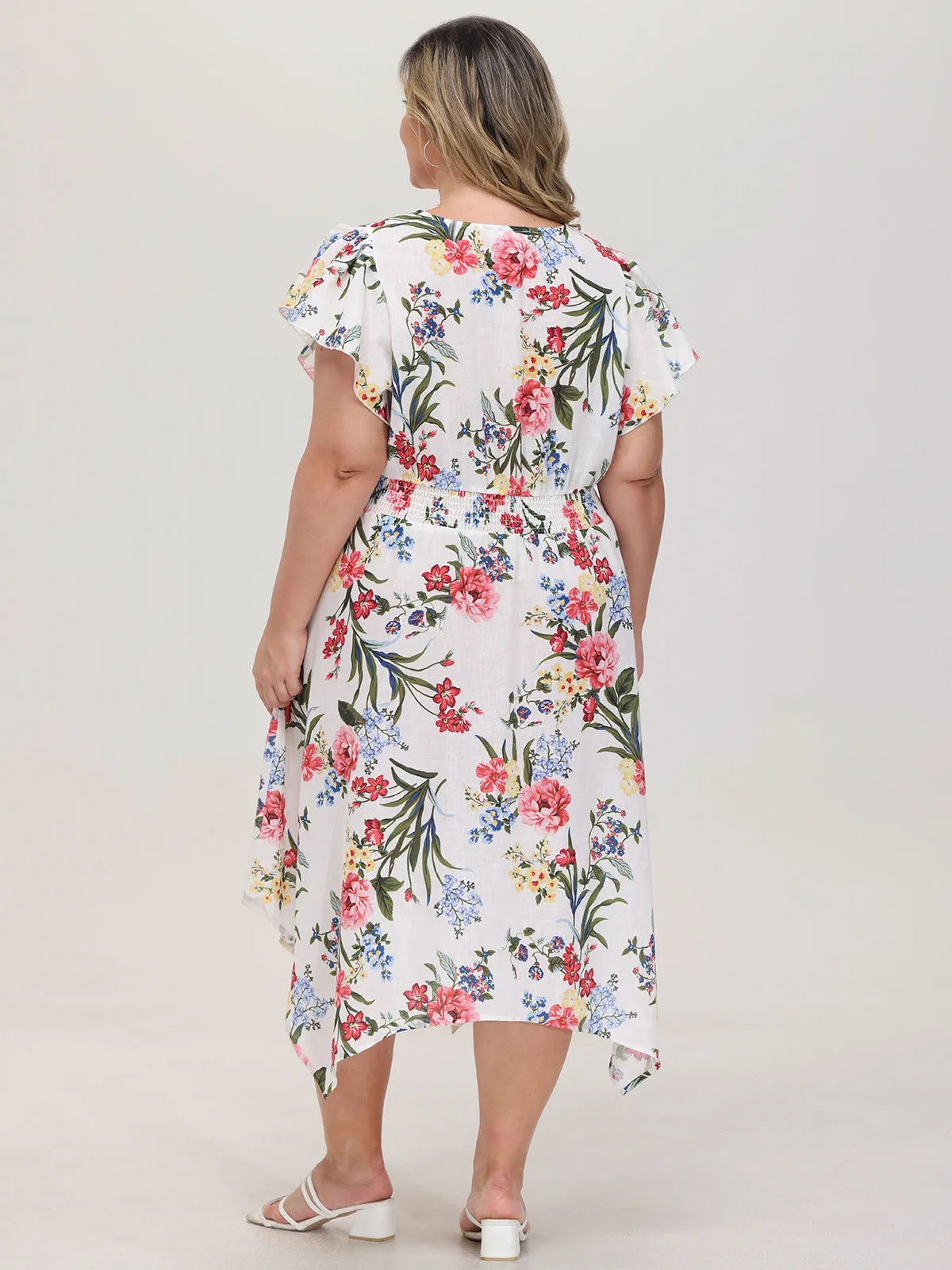 Plus Floral Flutter Sleeve Maxi Dress sold by 89th & Madison product image thumbnail 2