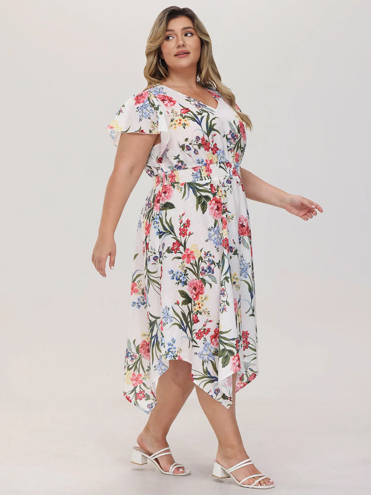 Plus Floral Flutter Sleeve Maxi Dress sold by 89th & Madison product image thumbnail 3