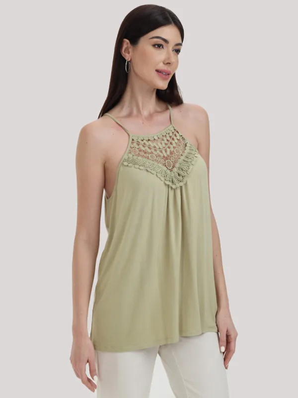 Lace Panel Tank Top sold by 89th & Madison