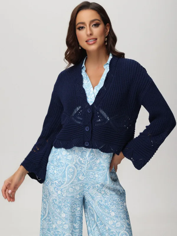 Pointelle Drop Shoulder Cardigan sold by 89th & Madison