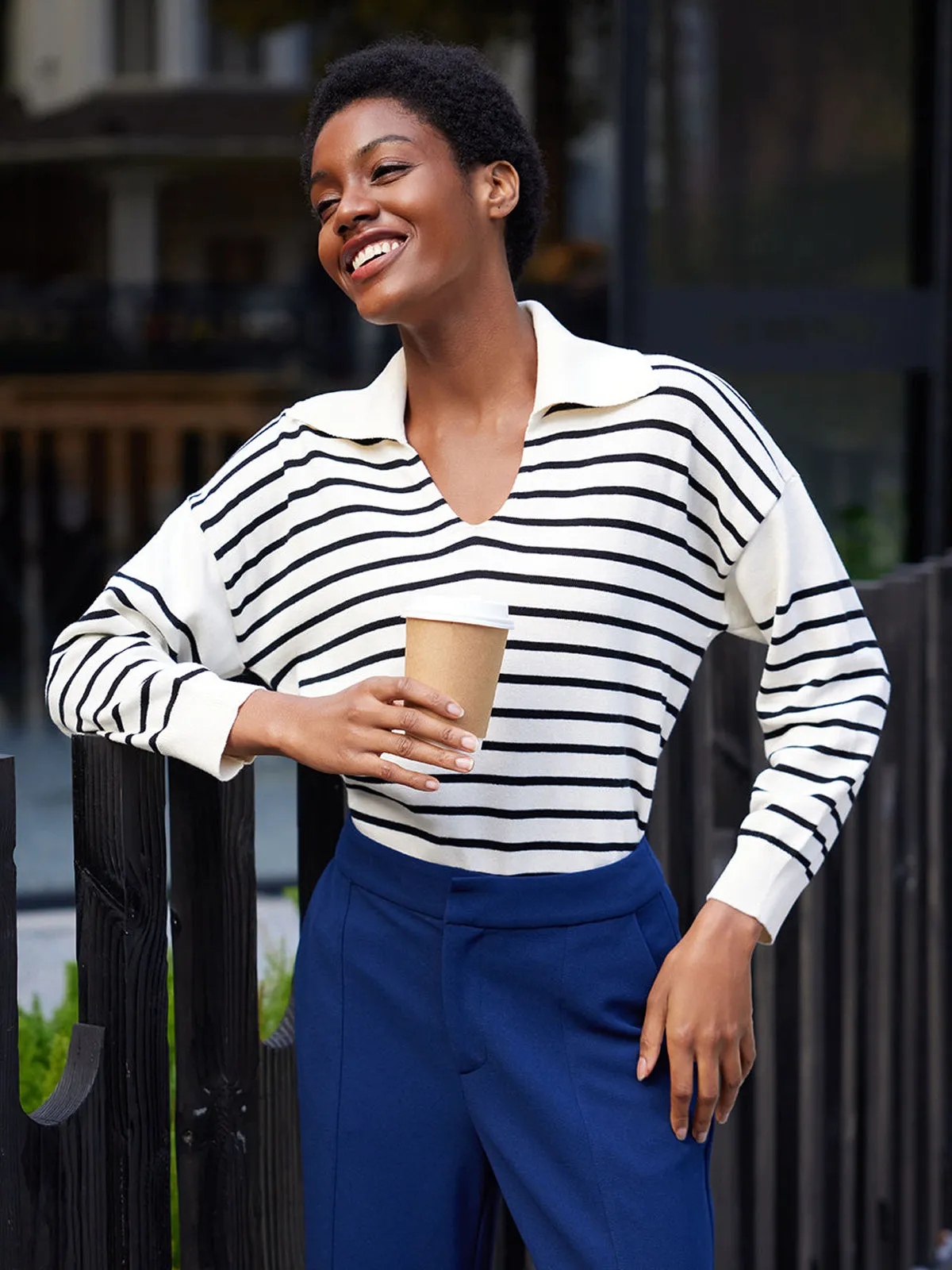 Stripe Polo Pullover sold by 89th & Madison