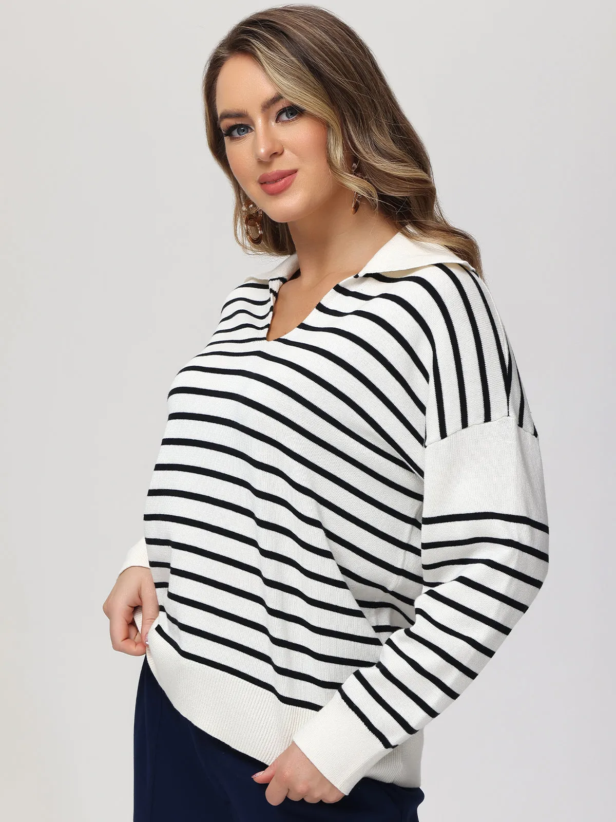 Stripe Polo Pullover sold by 89th & Madison product image thumbnail 4