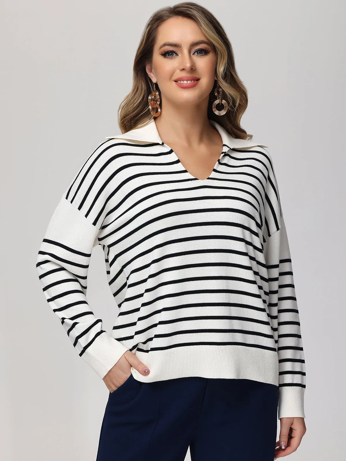 Stripe Polo Pullover sold by 89th & Madison product image thumbnail 2