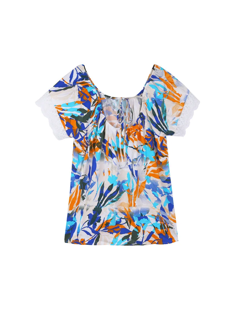 Lace Trim Short Sleeve Cool Top sold by 89th & Madison product image thumbnail 2