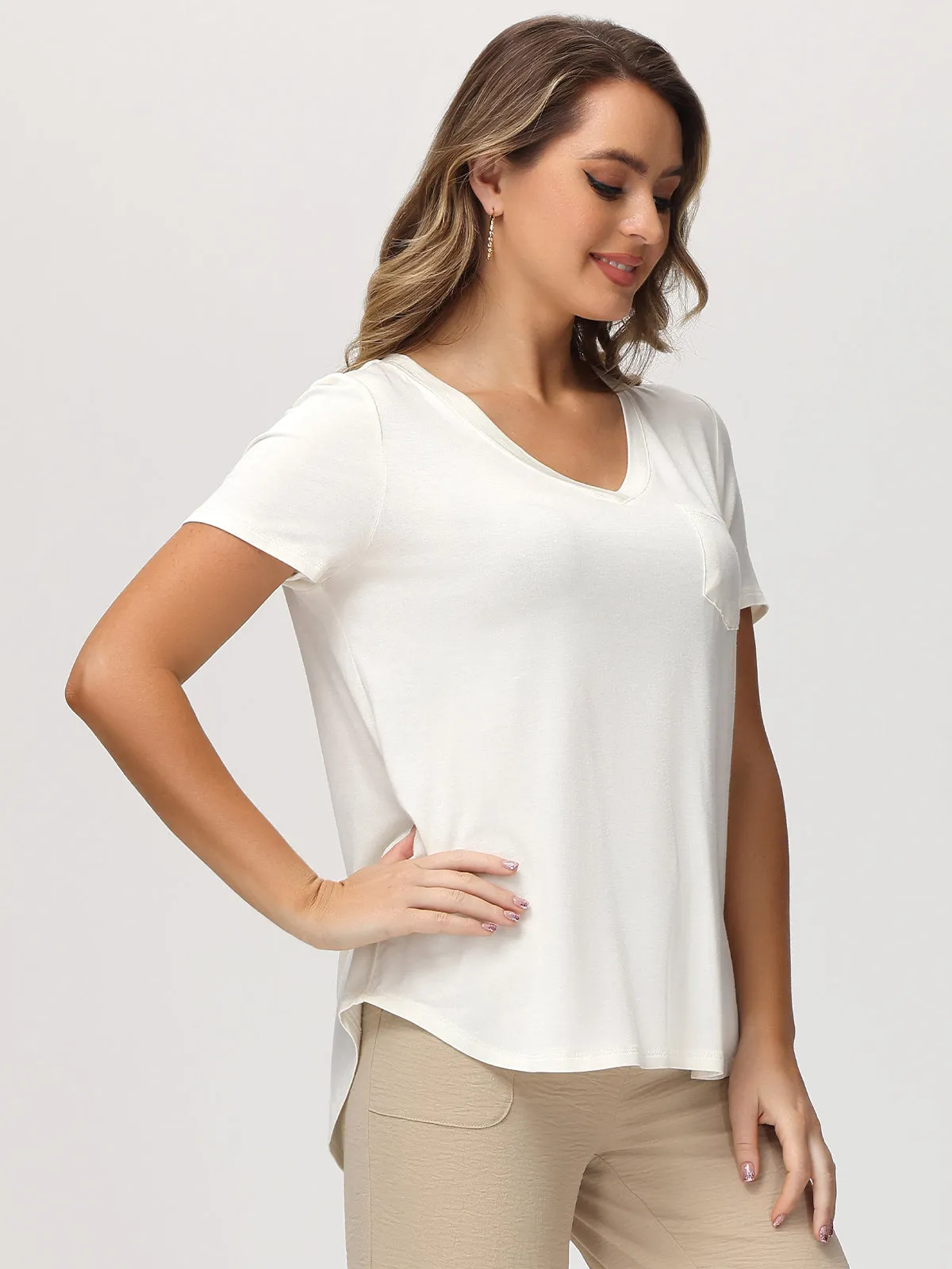 V-Neck Pocket Tee sold by 89th & Madison product image thumbnail 5