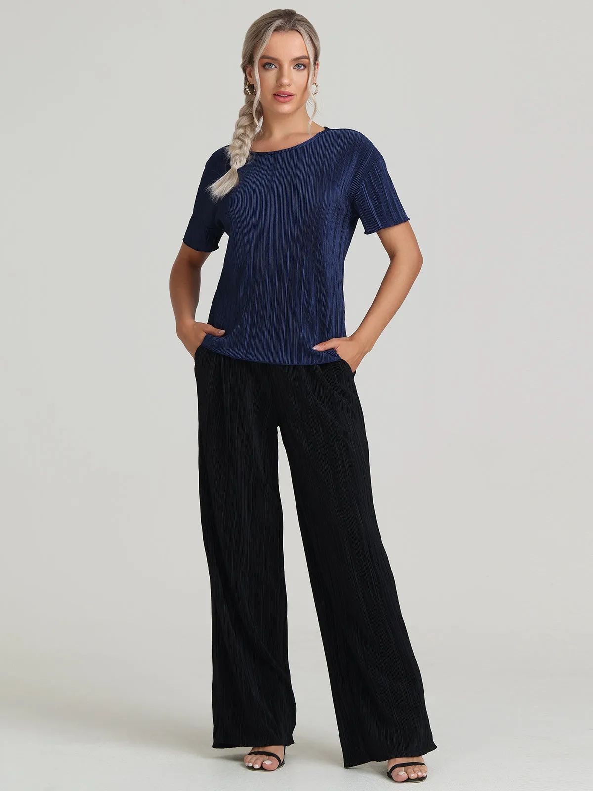 Plisse Short Sleeve Top sold by 89th & Madison product image thumbnail 5