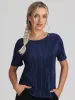 Plisse Short Sleeve Top sold by 89th & Madison