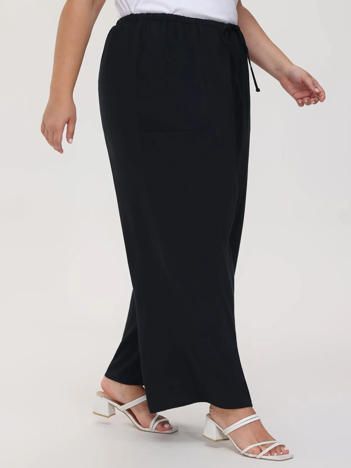 Plus Drawstring Wide Leg Pants sold by 89th & Madison product image thumbnail 4