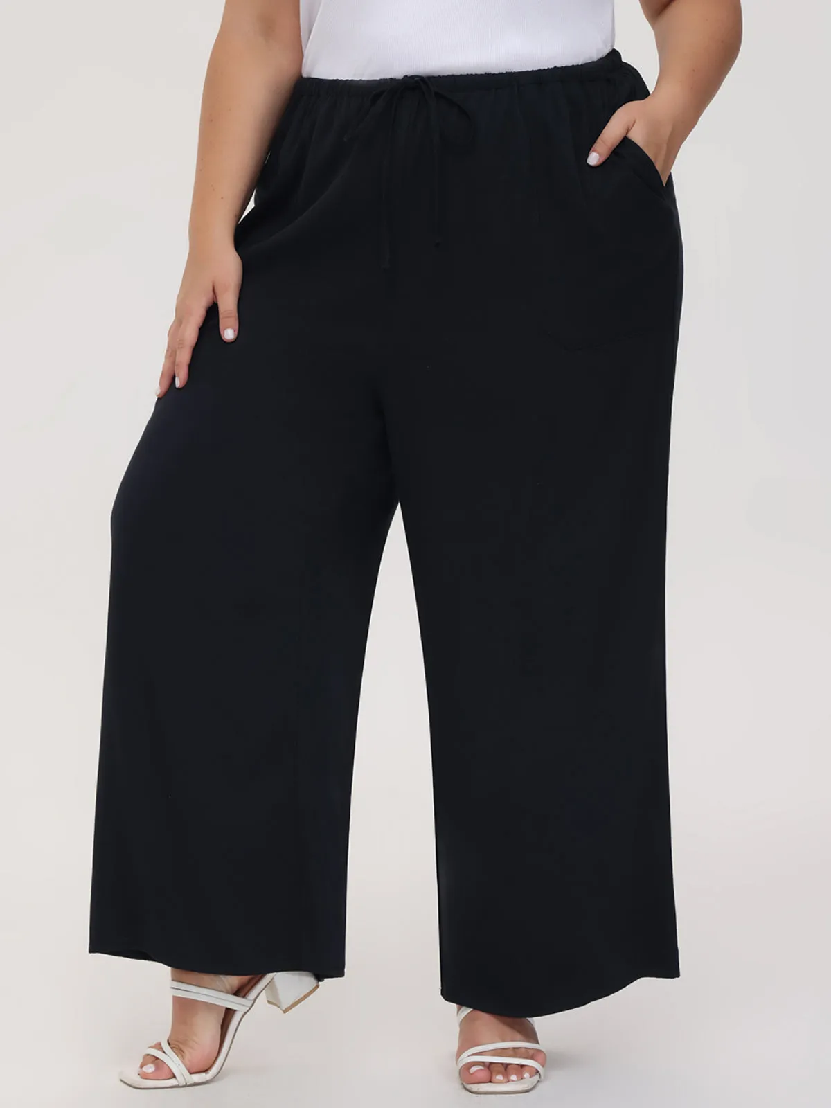 Plus Drawstring Wide Leg Pants sold by 89th & Madison product image thumbnail 2