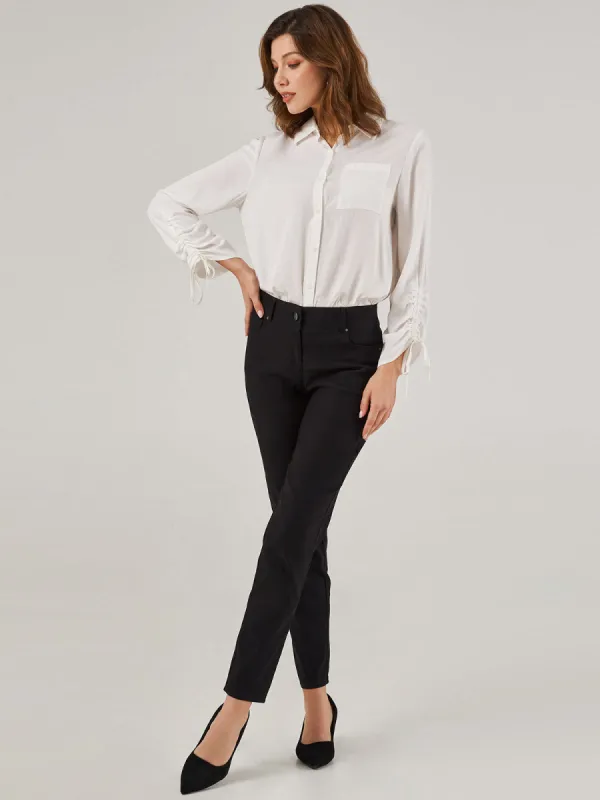 Millennium Five Pocket Stretch Straight Leg Pants sold by 89th & Madison
