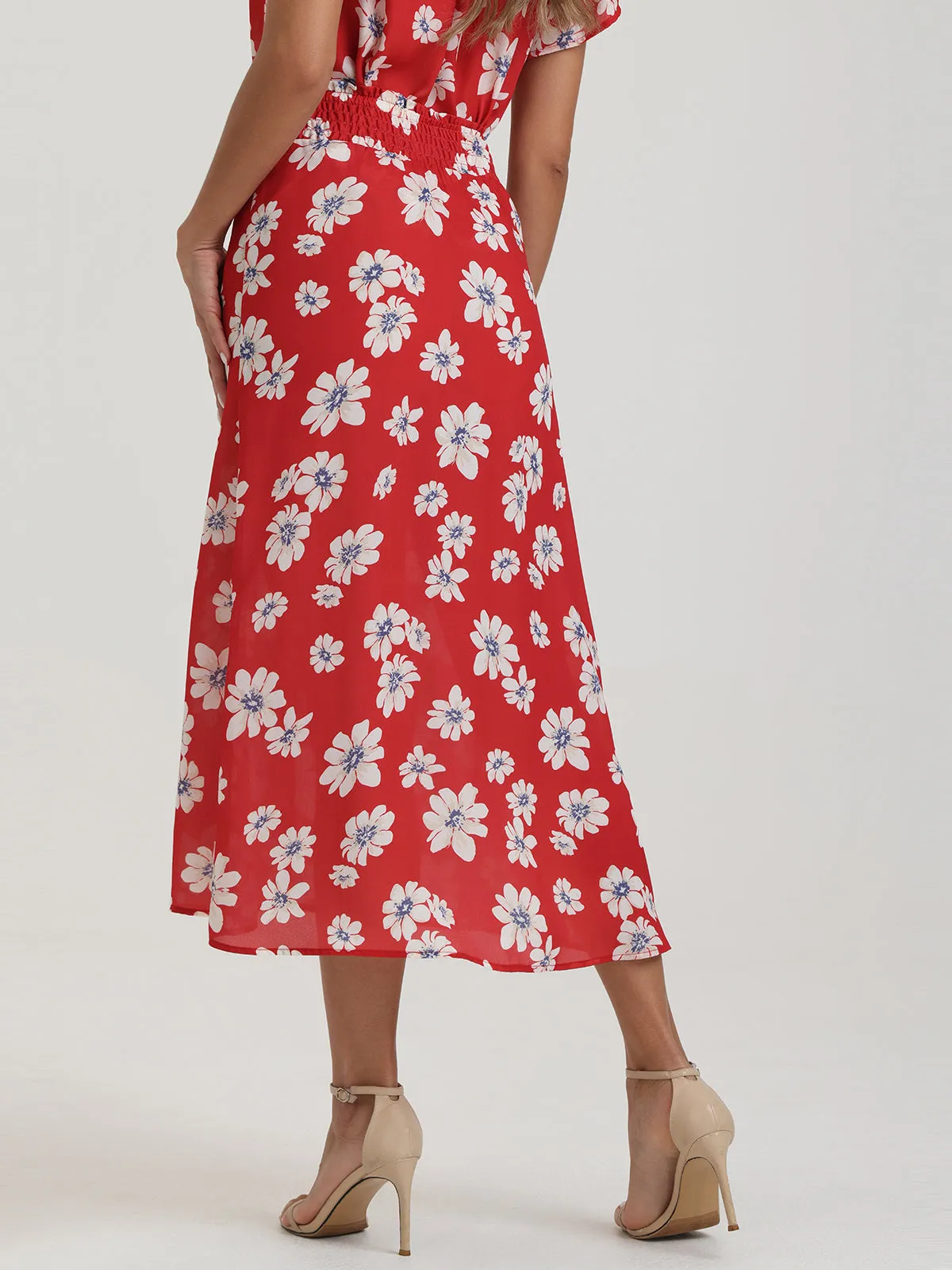 Floral Button Front Midi Skirt sold by 89th & Madison product image thumbnail 4