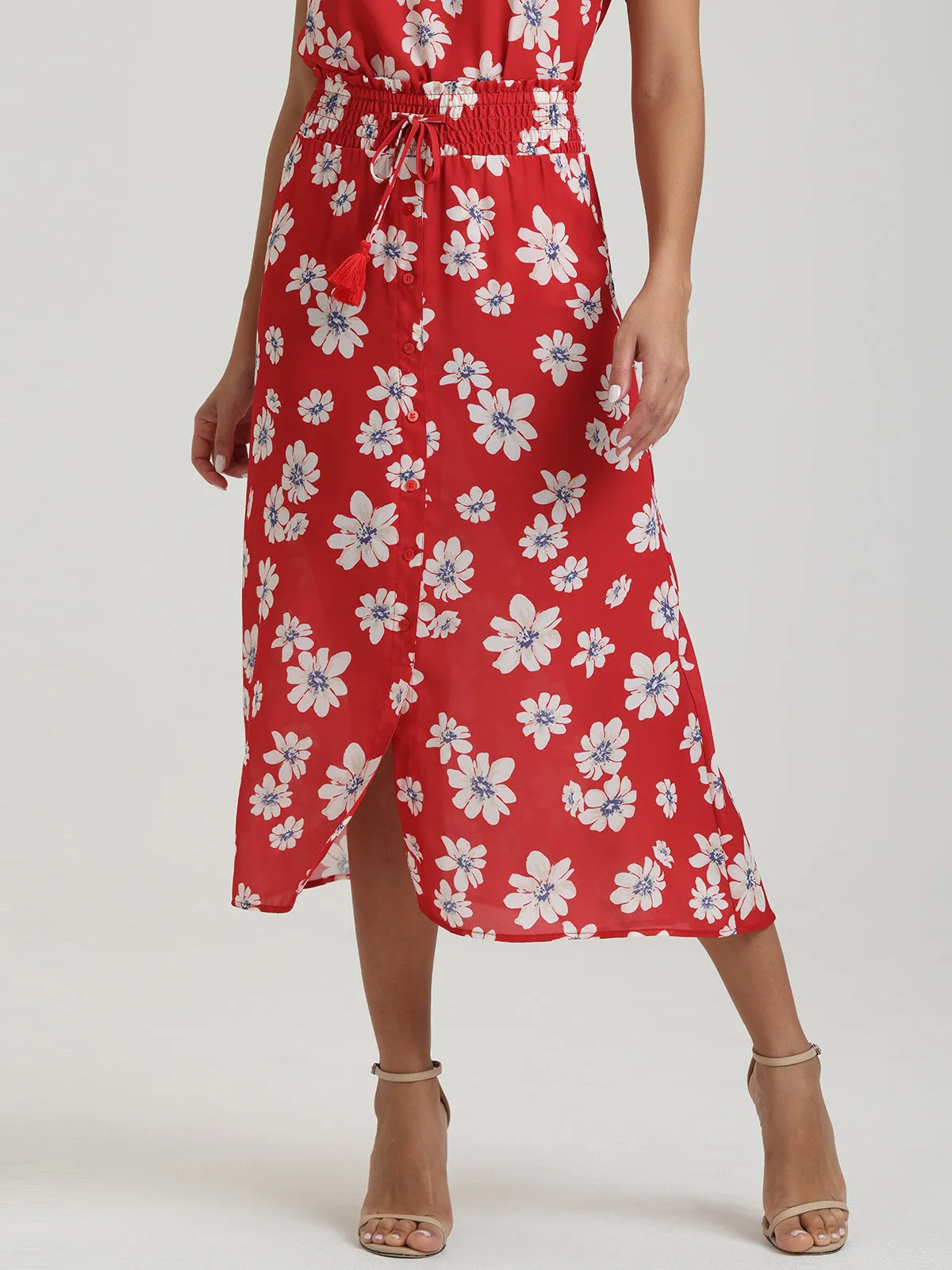 Floral Button Front Midi Skirt sold by 89th & Madison product image thumbnail 2