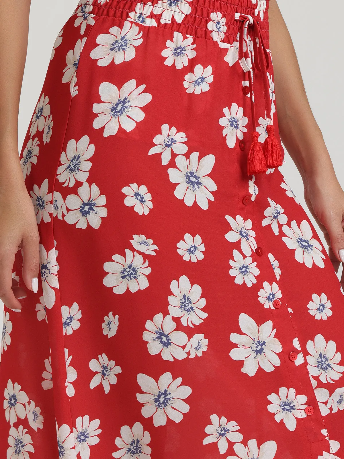 Floral Button Front Midi Skirt sold by 89th & Madison product image thumbnail 5